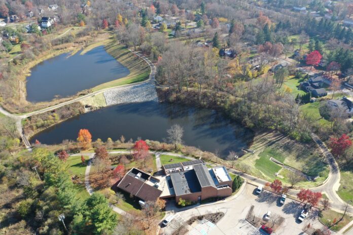 Figure 2. A combination of automated controls and a park-like setting in an Ohio project augments flooding storage and ensures that dams adhere to Ohio Department of Natural Resources regulations.