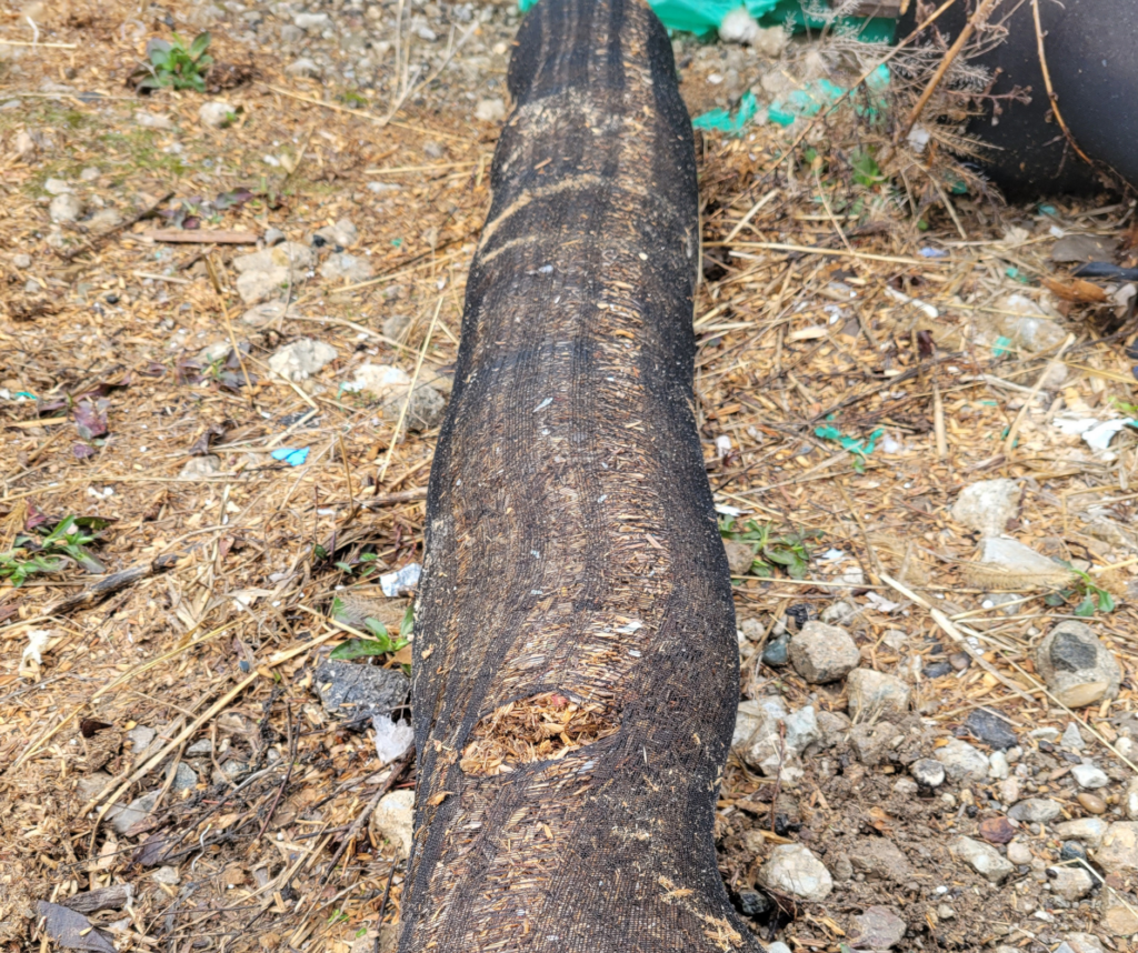 Natural degradation takes place with netting material.