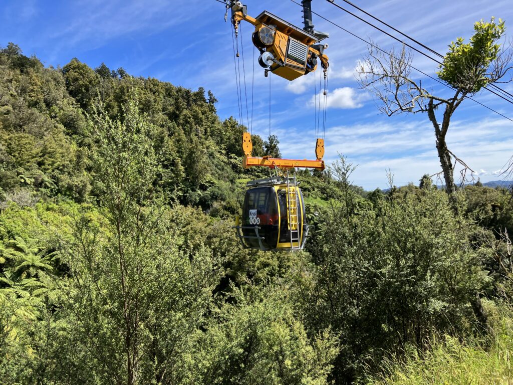 Figure 3. The custom eight-person gondola used to transport staff into the northern zone.
