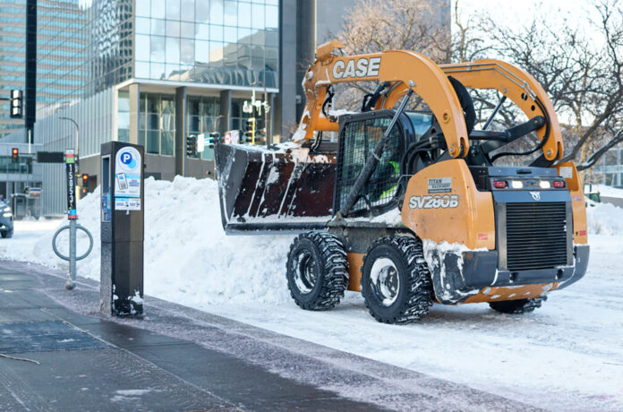 Figure 3_1 Properly designed permanent snow storage reduces the need for costly snow-hauling operations.