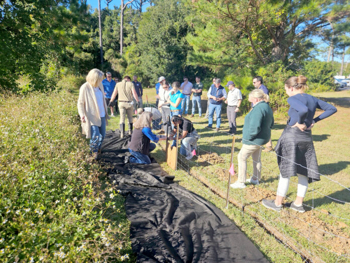 Fig. 1–2: Participants viewed interactive silt fence and inlet protection demonstrations at the 2025 workshop.